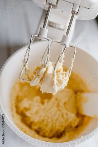 Kneader mixer rods with cookie dough photo