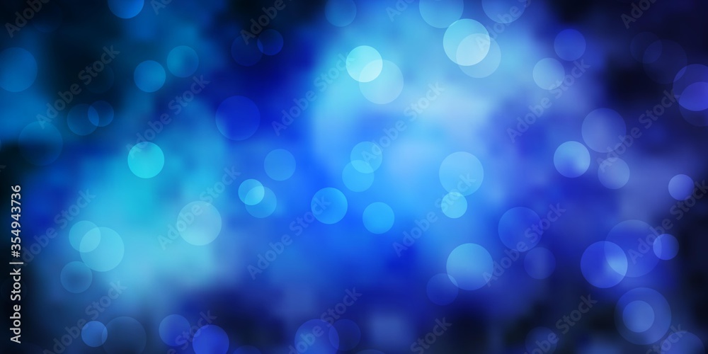Dark BLUE vector background with spots. Illustration with set of shining colorful abstract spheres. Pattern for booklets, leaflets. Dark BLUE vector background with spots. Illustration with set of shining colorful abstract spheres. Pattern for booklets, leaflets.