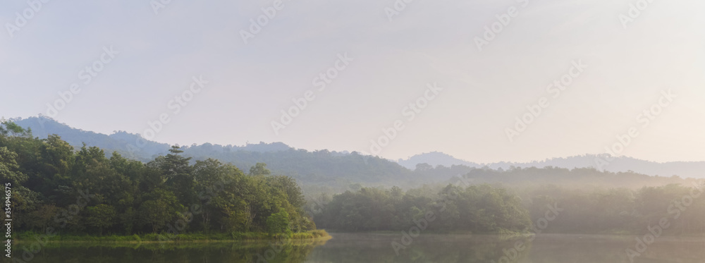 Beautiful nature and fog on the reservoir at Jetkod-Pongkonsao Natural Study in Saraburi Thailand Beautiful nature and fog on the reservoir at Jetkod-Pongkonsao Natural Study in Saraburi Thailand