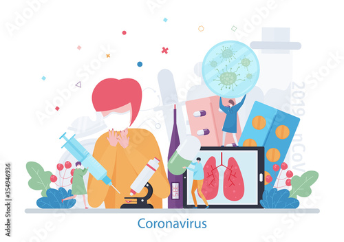 Coronavirus concept, modern flat design vector illustration photo