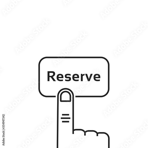 minimal black thin line reserve button