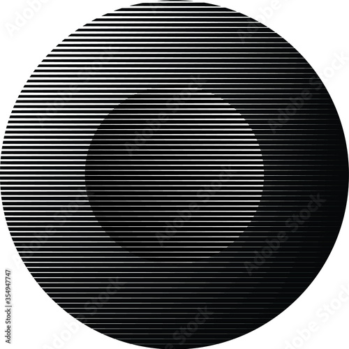 Lines in Circle Form . Vector Illustration .Technology round Logo . Design element . Abstract Geometric shape .