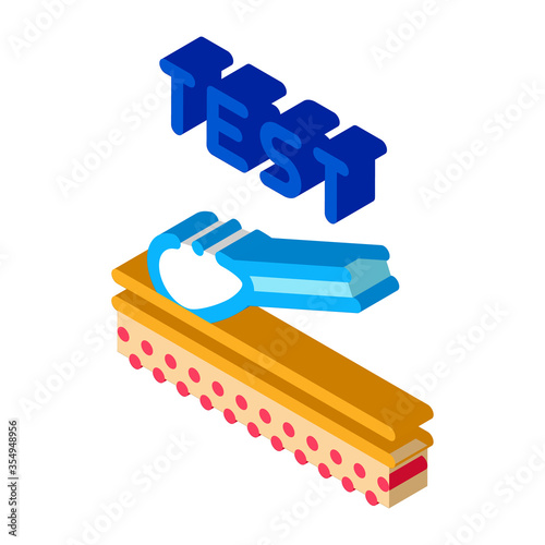 skin dermatitis test icon vector. isometric skin dermatitis test sign. color isolated symbol illustration