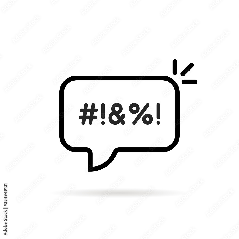 black thin line swear bubble icon black thin line swear bubble icon