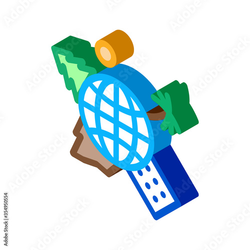 human geography science icon vector. isometric human geography science sign. color isolated symbol illustration