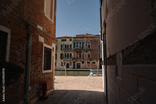 No people on the street of Cannaregio district in Venice, Italy.