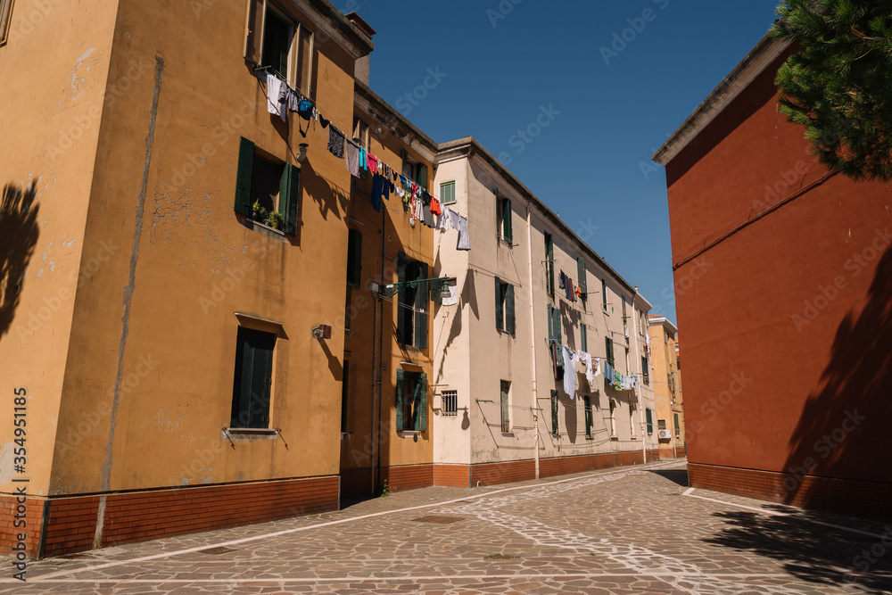 Empty streets of Cannaregio district in Venice, Italy.