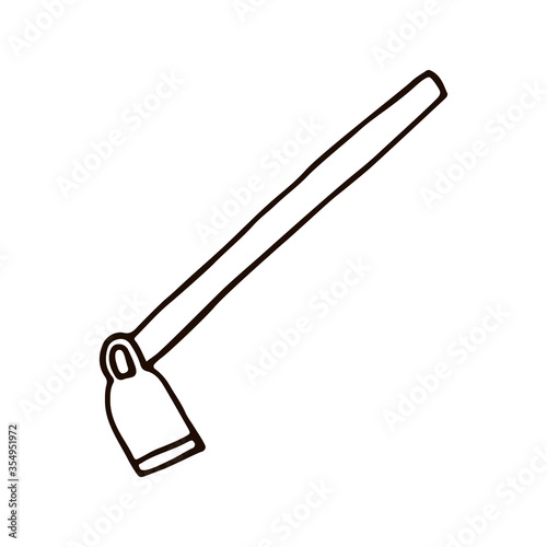 Hoe. Hand drawn vector illustration in doodle style, isolated on a white background.