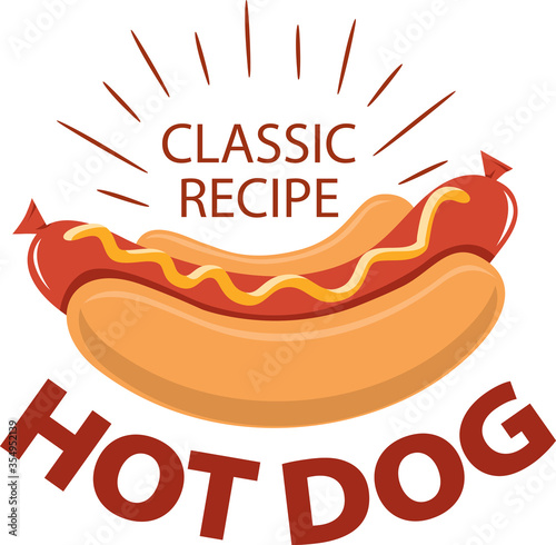 vector logo hot dog for fast food