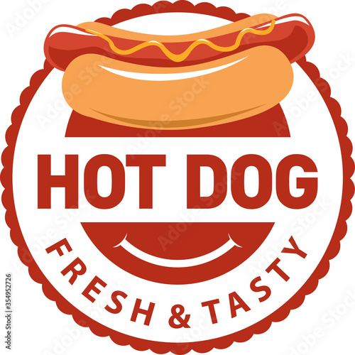 vector logo hot dog for fast food