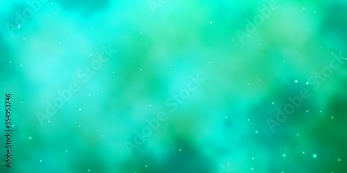 Light Green vector background with small and big stars. Modern geometric abstract illustration with stars. Pattern for new year ad, booklets.