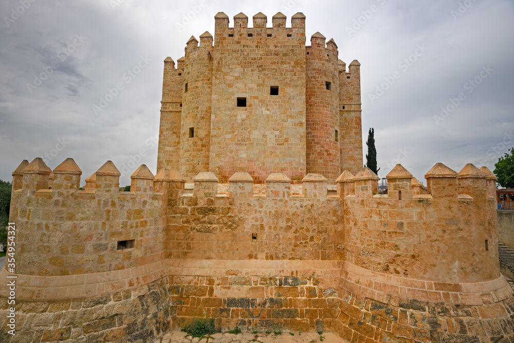 View of the medieval Torre de la Calahorra in Córdoba, Spain.