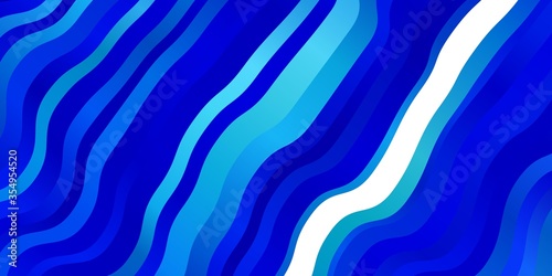 Light BLUE vector background with curved lines. Colorful geometric sample with gradient curves.  Best design for your posters, banners.