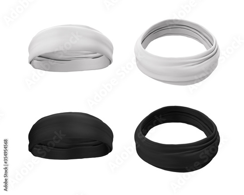 Fotografija Headband, buff, turban, bandana in white and black