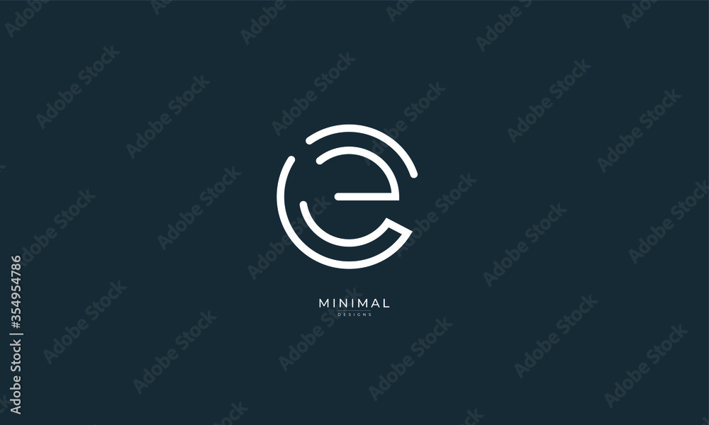 Alphabet letter icon logo CE or EC - obrazy, fototapety, plakaty 