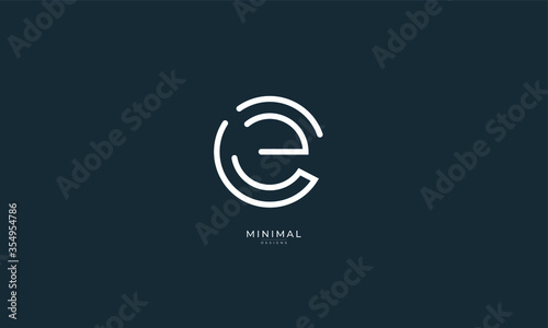 Alphabet letter icon logo CE or EC