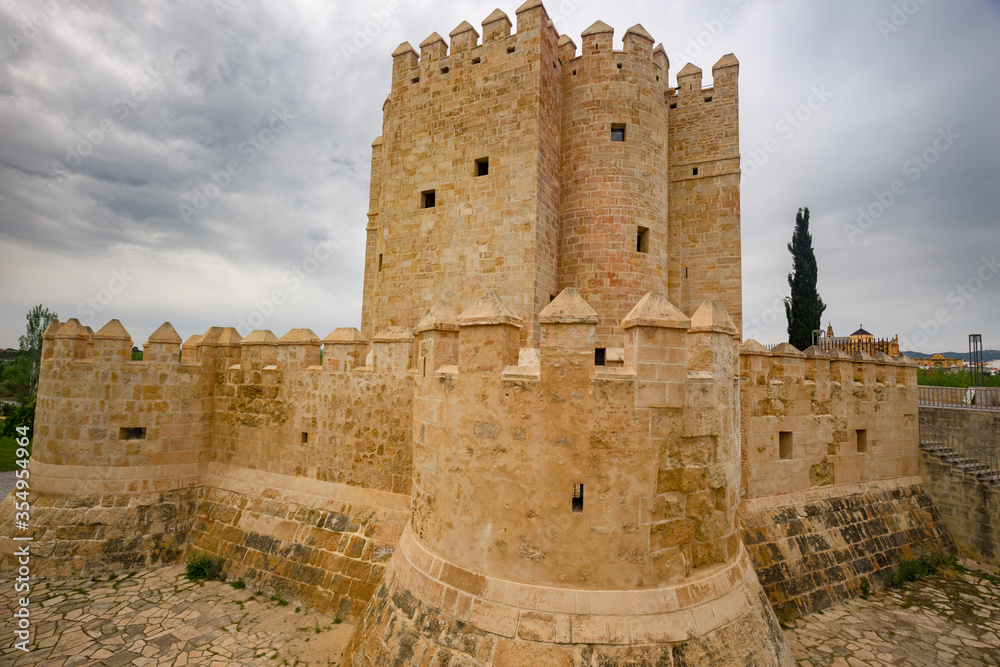 View of the medieval Torre de la Calahorra in Córdoba, Spain.
