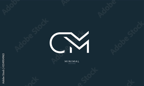 Alphabet letter icon logo CM
