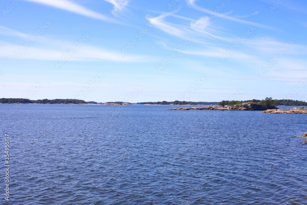 blue sea in Nordic nature