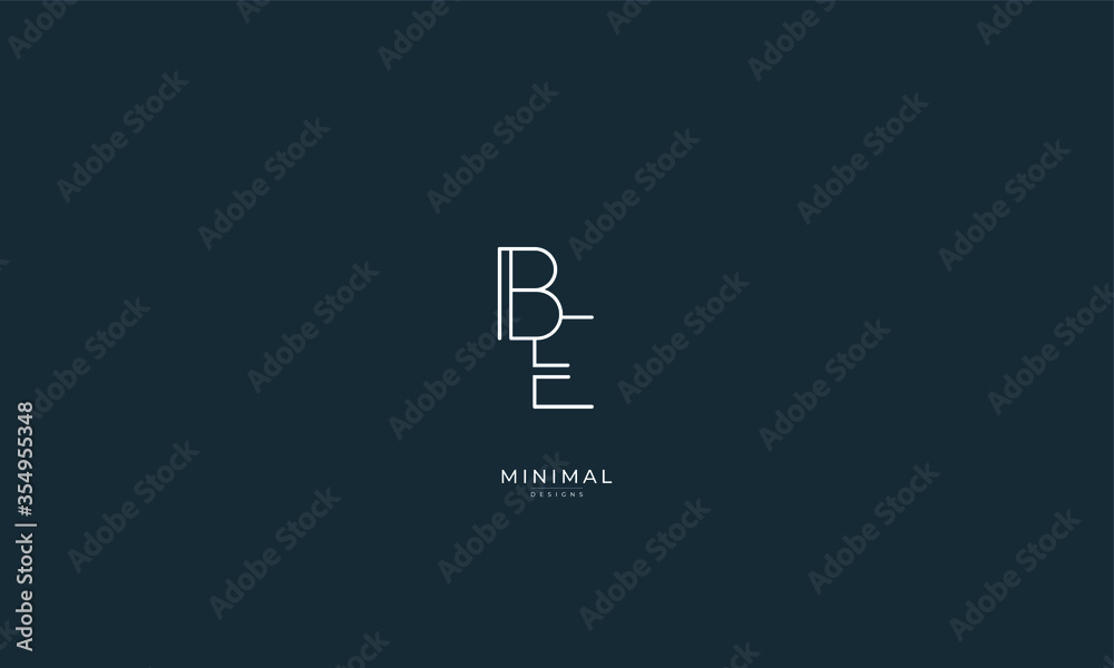 Alphabet letter icon logo BE