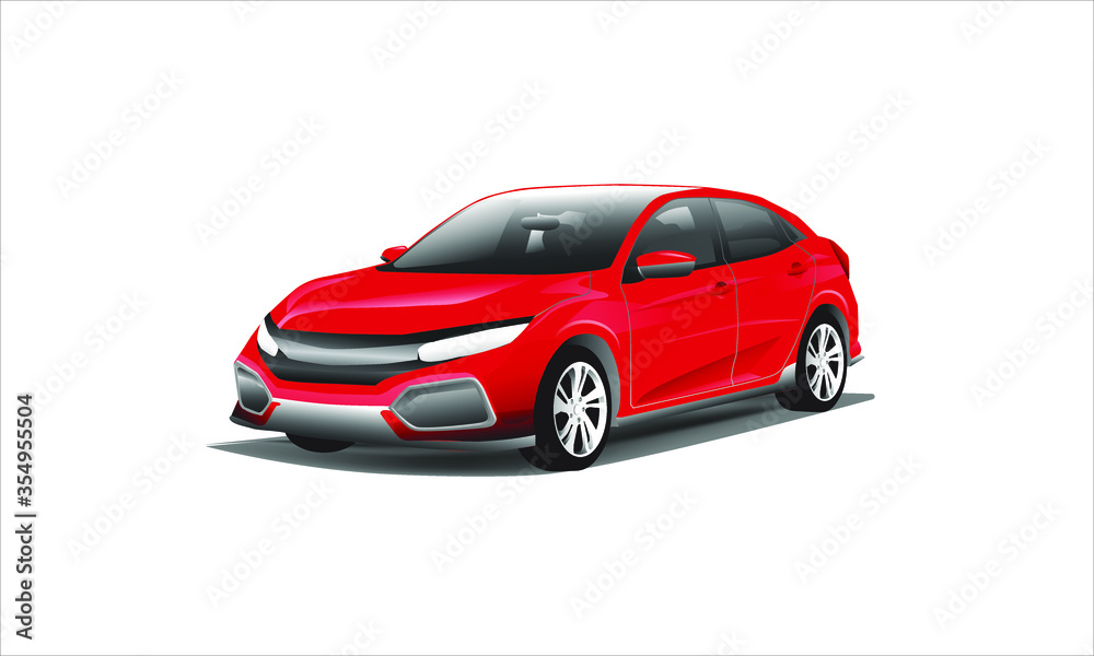 Red Generic Sedan Car, compact hatchback, With Isolated Path, logo template vector icon eps 10 Red Generic Sedan Car, compact hatchback, With Isolated Path, logo template vector icon eps 10
