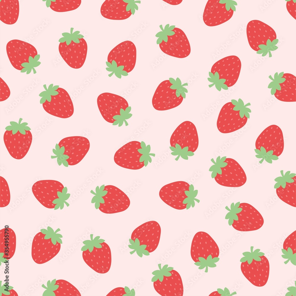 Seamless pattern with red strawberries Seamless pattern with red strawberries