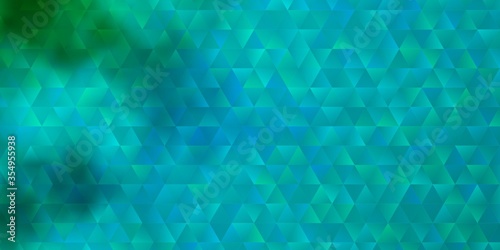 Light Blue  Green vector backdrop with lines  triangles.
