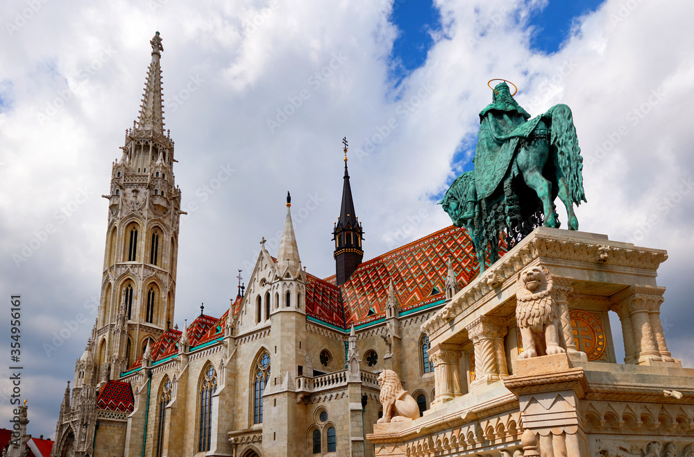 View on  Matthias church in the Buda castle, Budapest