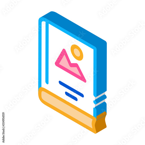 color printed book icon vector. isometric color printed book sign. color isolated symbol illustration
