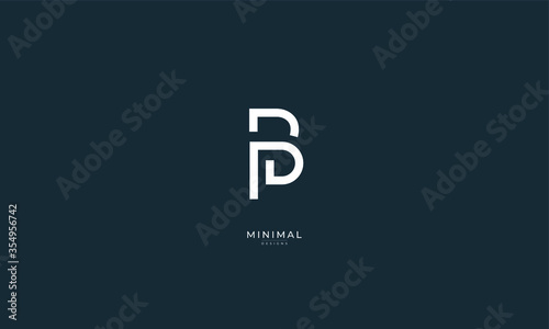 Alphabet letter icon logo BP or PB photo