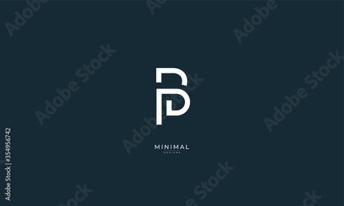 Canvas-taulu Alphabet letter icon logo BP or PB