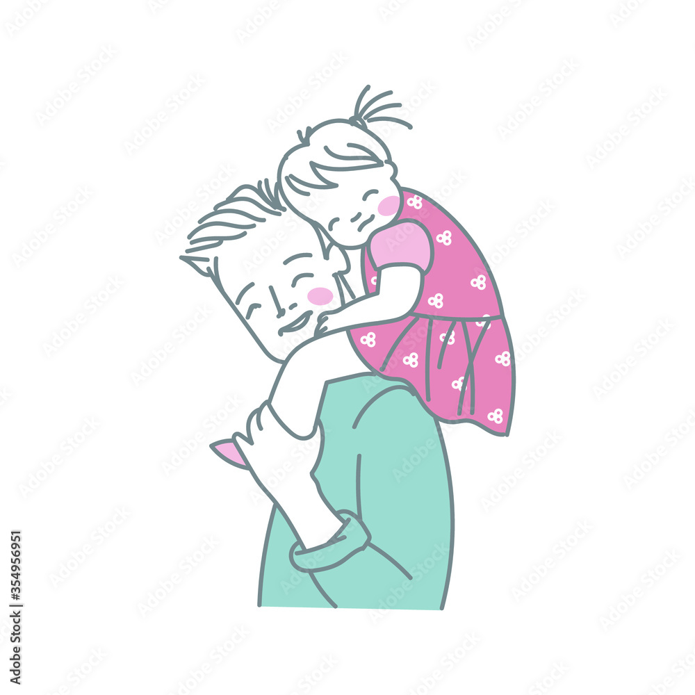 Father and daughter. Vector illustration, icon. design elements. Father and daughter. Vector illustration, icon. design elements.