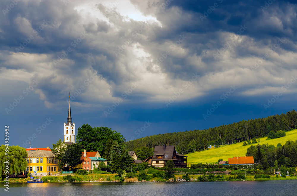 Dark storm clouds over the church Dark storm clouds over the church