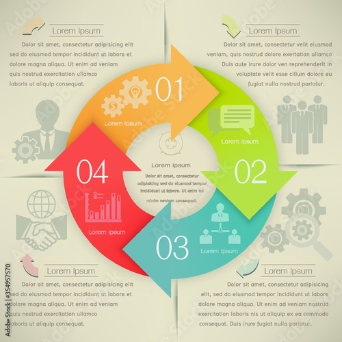 Business Concept cycle arrow with business icon