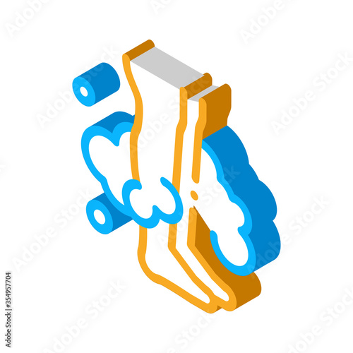 wash feet with soapy foam icon vector. isometric wash feet with soapy foam sign. color isolated symbol illustration