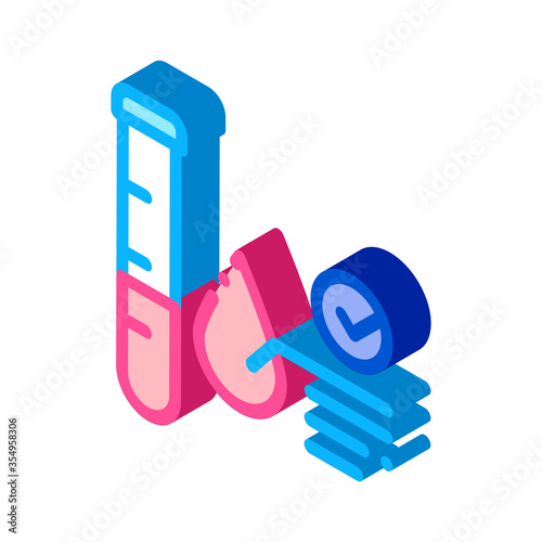 blood in vitro good results icon vector. isometric blood in vitro good results sign. color isolated symbol illustration
