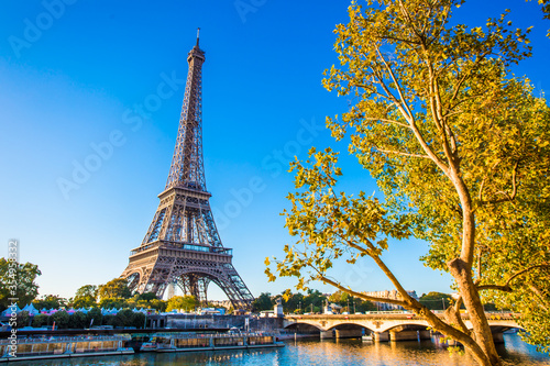 Eiffel tower, famous landmark of the world and popular attraction site in Paris, France. © aey_aeypix