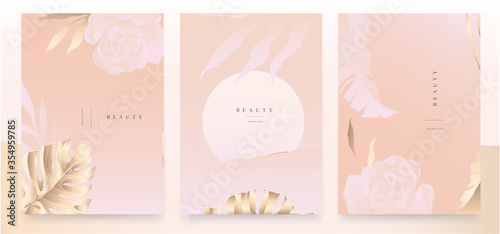 Universal artistic cards templates. Pastel rose and pink brush strokes. Modern fashionable design. Good for cover, invitation, placard, brochure, poster, card, flyer and other.