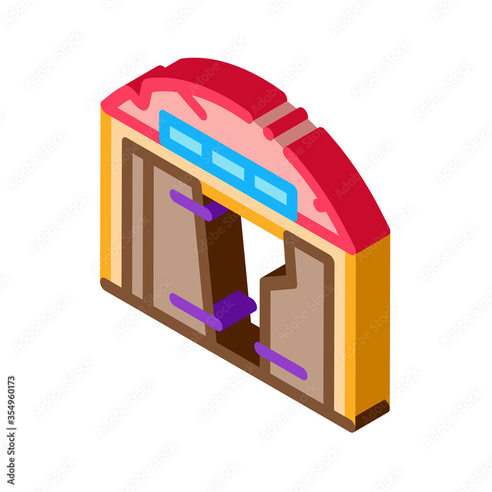 destroyed garage icon vector. isometric destroyed garage sign. color isolated symbol illustration destroyed garage icon vector. isometric destroyed garage sign. color isolated symbol illustration