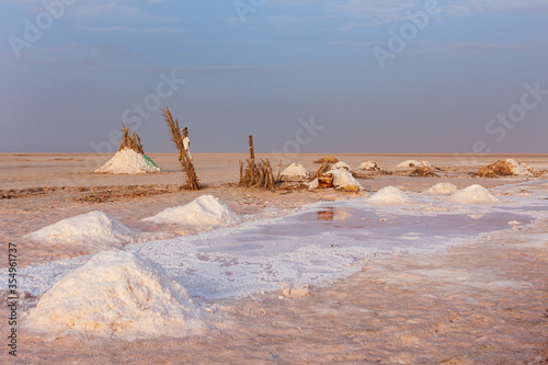 Dried salt lake Chott el Djerid in Tunisia. photo