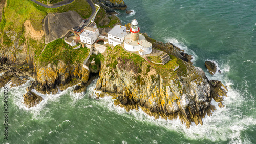 Canvas Print Aerial view of Baily Lighthouse, Howth North Dublin