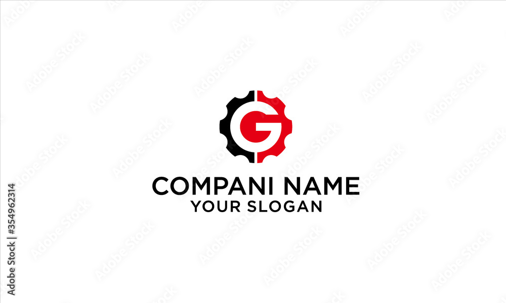 combination of gear and G logo design combination of gear and G logo design
