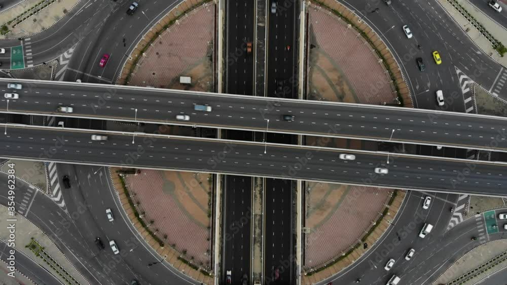 Aerial view/The traffic on the circular road moves well. Aerial view/The traffic on the circular road moves well.