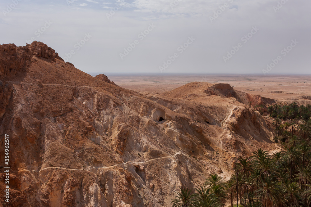 Fototapeta premium View of Atlas Mountains in Tunisia.