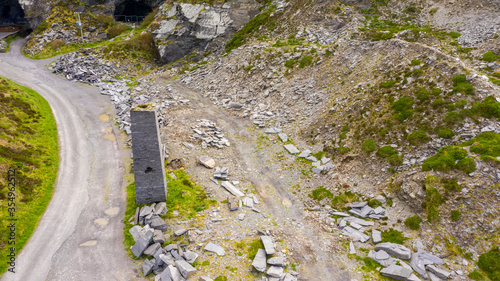 Old Slate Quarry, Valentia Island, Ireland aerial photo