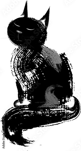 Cat brushes vector illustration art