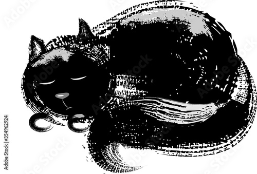 Cat brushes vector illustration art