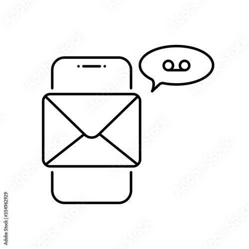 linear voice message on phone icon