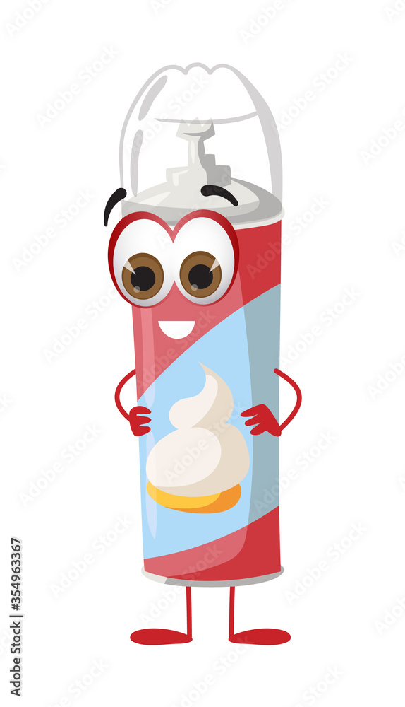 Funny Cream Bottle with eyes on white background, funny products series Funny Cream Bottle with eyes on white background, funny products series