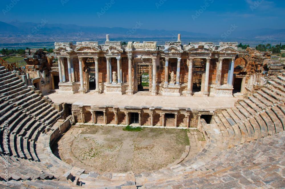 The Roman Theatre in ancient city Hierapolis, Denizli, Turkey